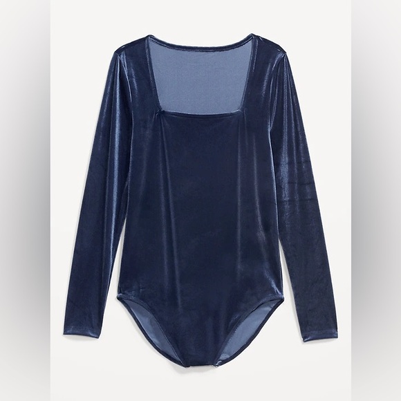 NWT Old Navy Square Neck Long Sleeve Velvet Bodysuit | Size Medium - Picture 3 of 6